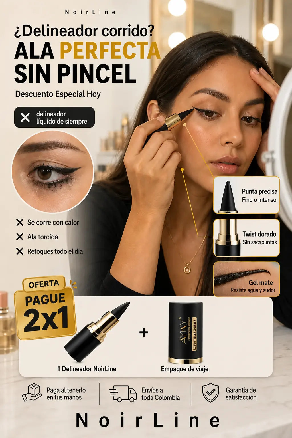NoirLine Delineador en Gel Ala Perfecta Sin Pincel