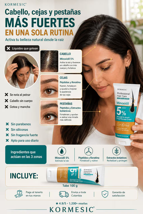 Crema Capilar KORMESIC - Cuero Cabelludo Activado y Mas Cuerpo - Descuento Especial Hoy