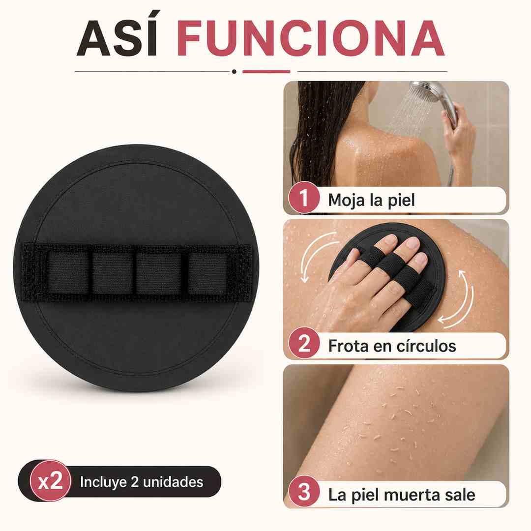 Guante Exfoliante Lisskin x2 - Piel Suave Solo con Agua