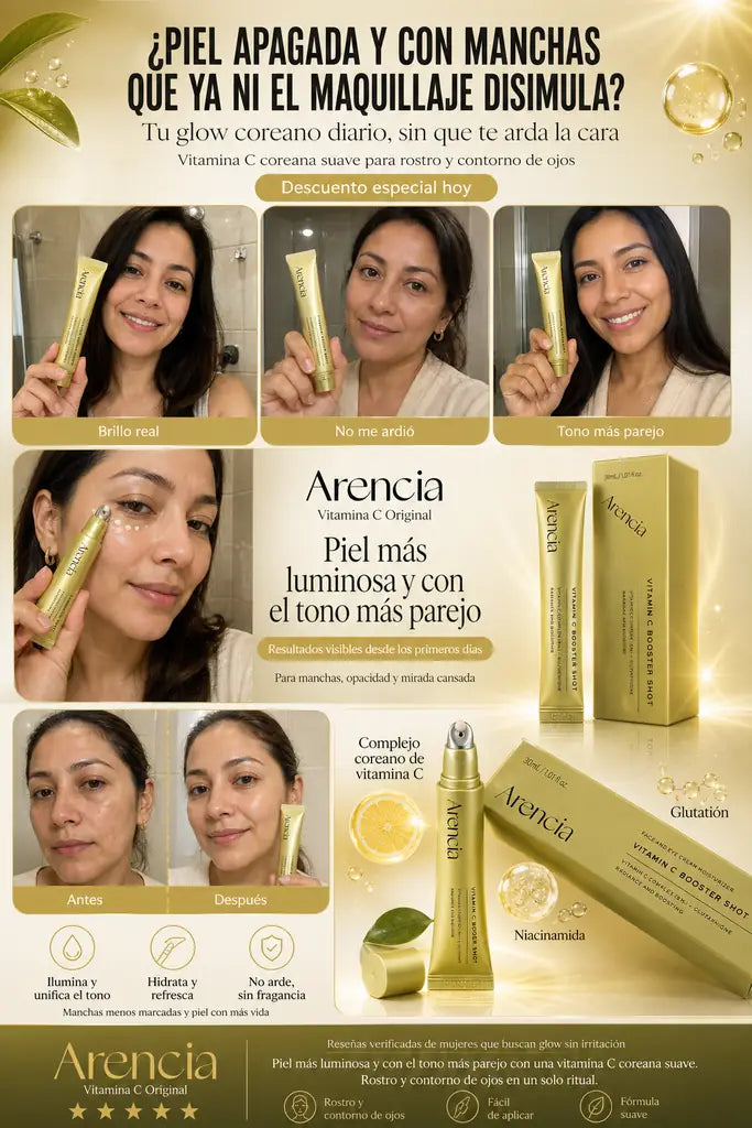 Arencia Vitamina C Original - Luminosidad para Rostro y Contorno de Ojos - Descuento Especial
