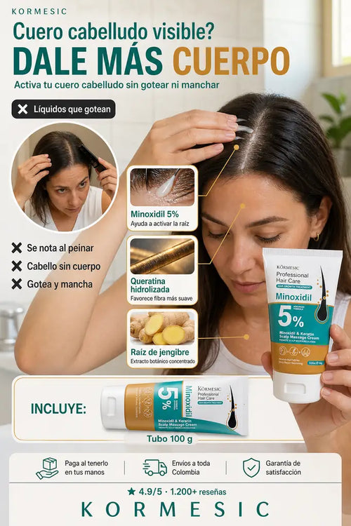 Crema Capilar KORMESIC - Cuero Cabelludo Activado y Mas Cuerpo - Descuento Especial Hoy