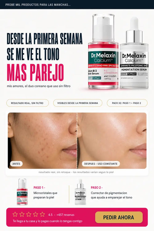 «¿Poros Abiertos y Manchas que no se Quitan? Regenera tu Piel con el Sistema Dúo Dr. Melaxin»
